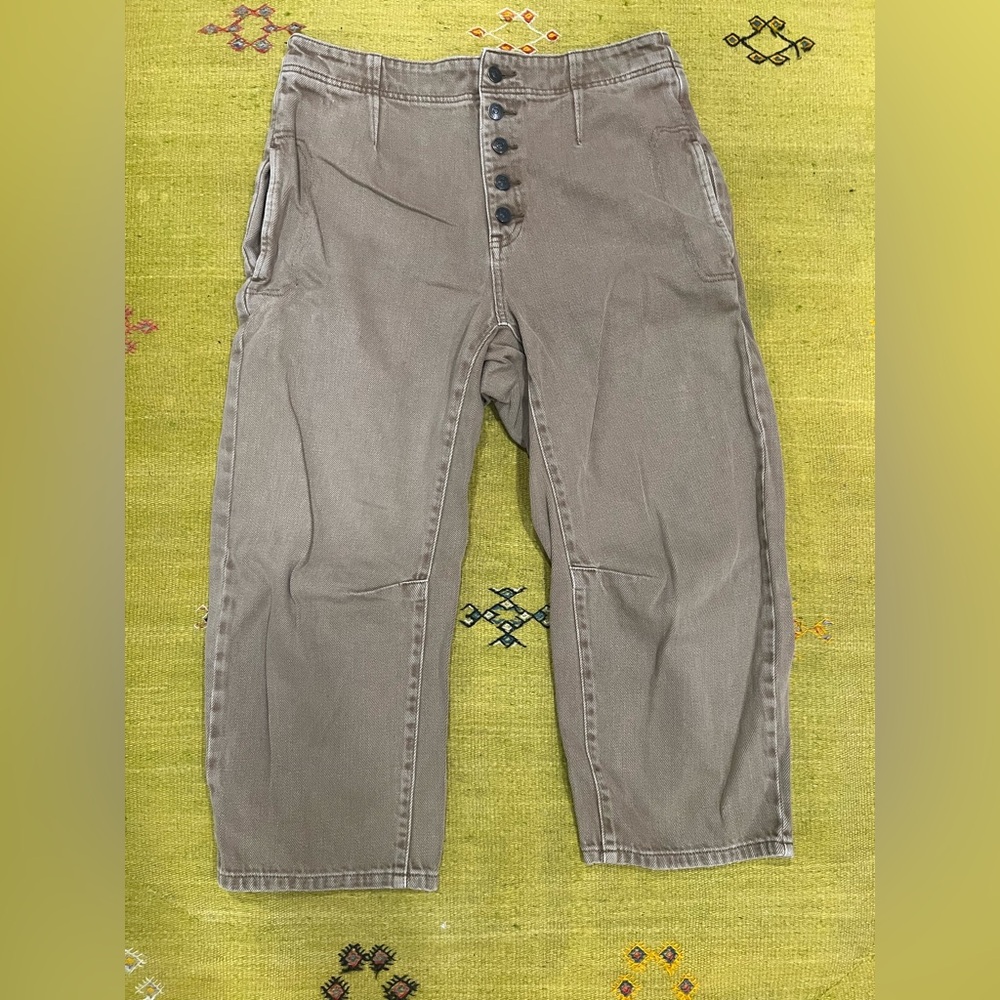 Free People Brown Wide Leg Barrel Jean